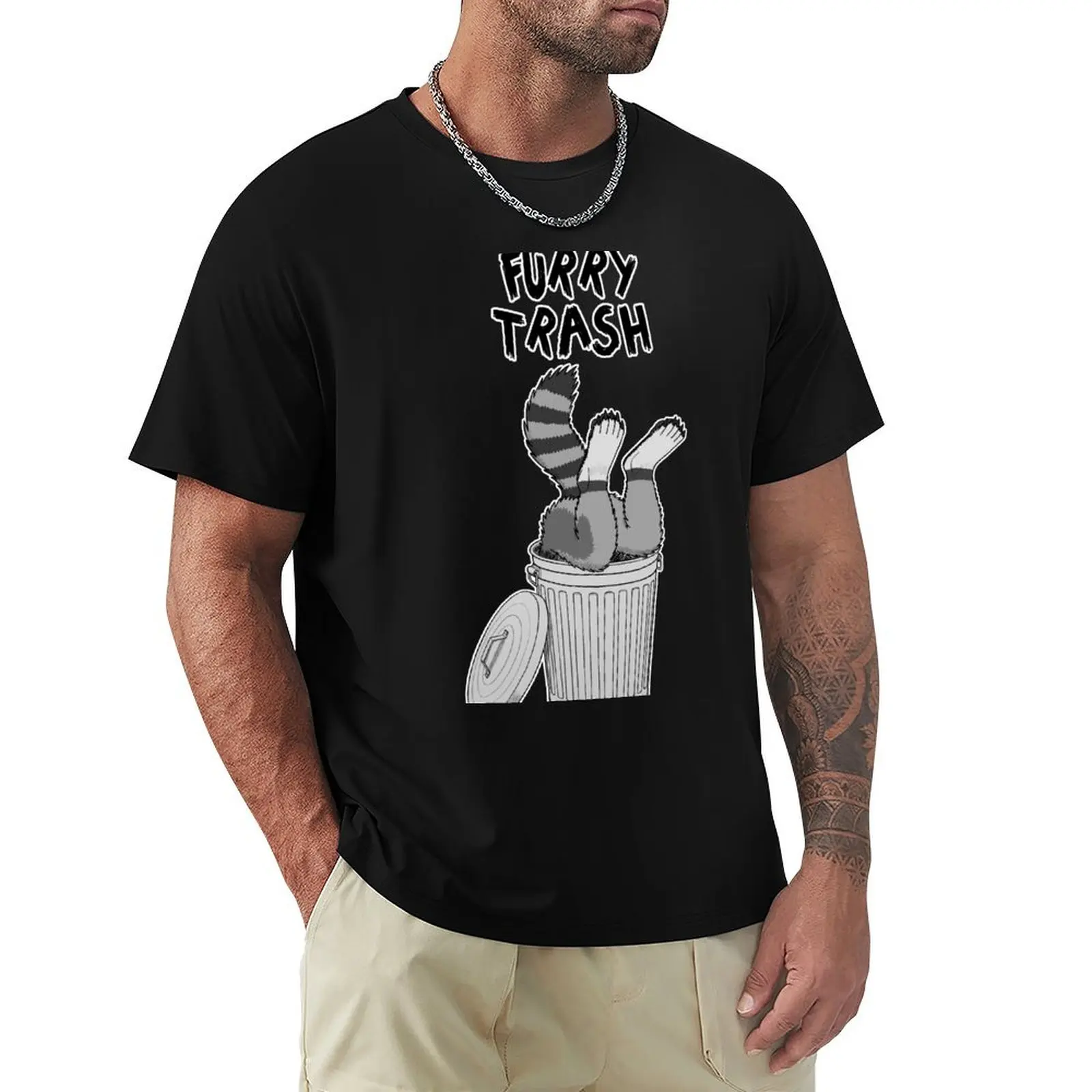 

Furry Trash - Gray Raccoon T-Shirt Louboutins cute tops mens workout shirts