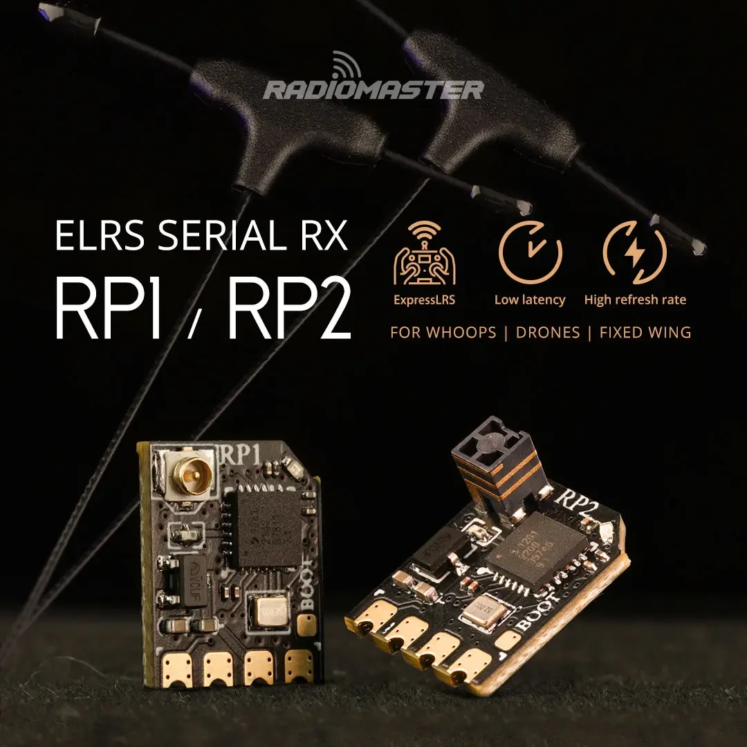 

RadioMaster RP1/RP2/RP3 2.4GHz ELRS Nano Receiver - Long Range Mini PWM for TX16S, TX12, ZORRO Transmitters, Firmware Updates