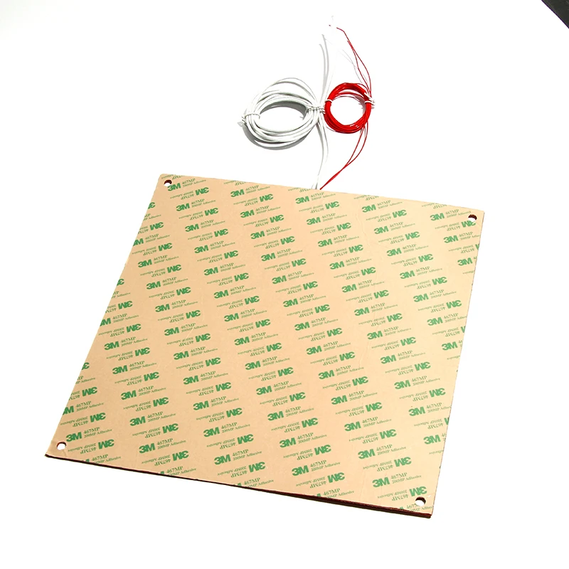 

200mm 240mm 250mm NTC 100K Thermistor 3D Printer Heater Polyimide Film Insulation Silicone Rubber Heating Plate with Holes