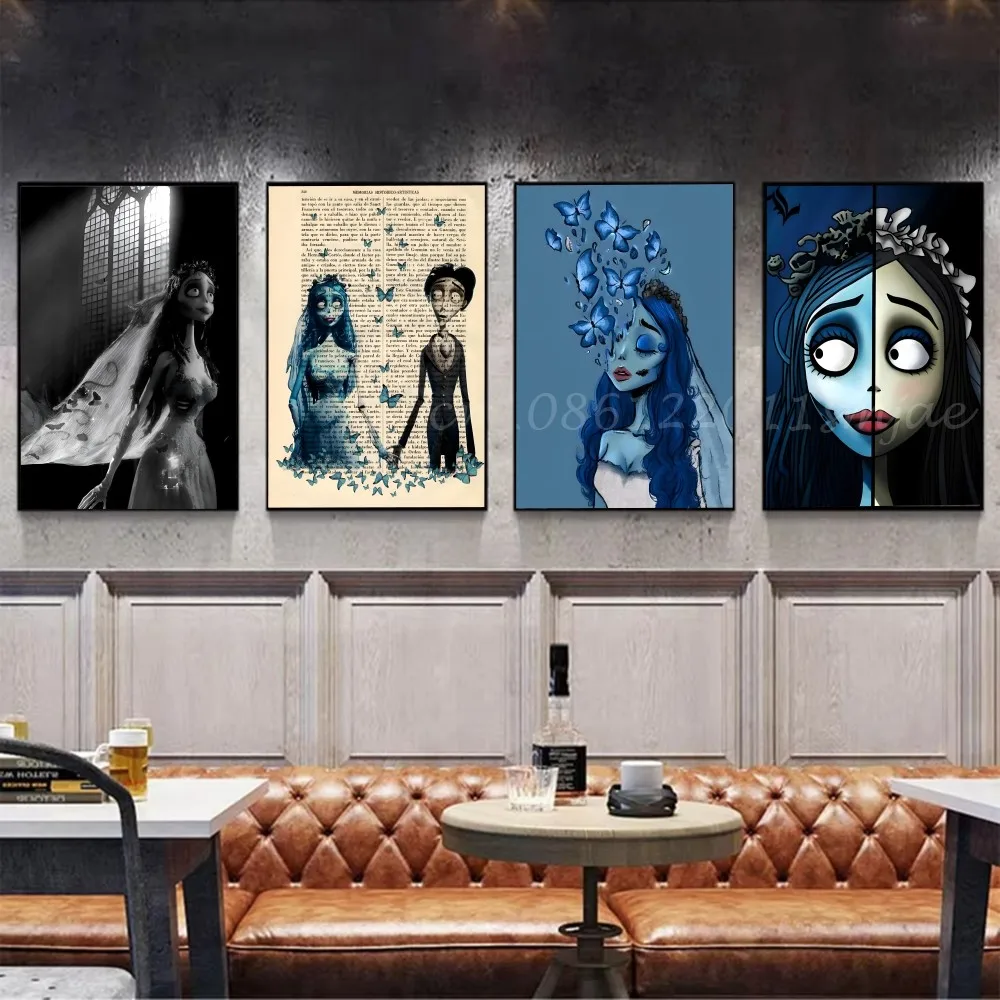 1 قطعة أنيمي C-Corpse العروس المشارك ذاتية اللصق الفن ورقة مقاومة للماء ملصق مقهى بار غرفة جدار ديكور