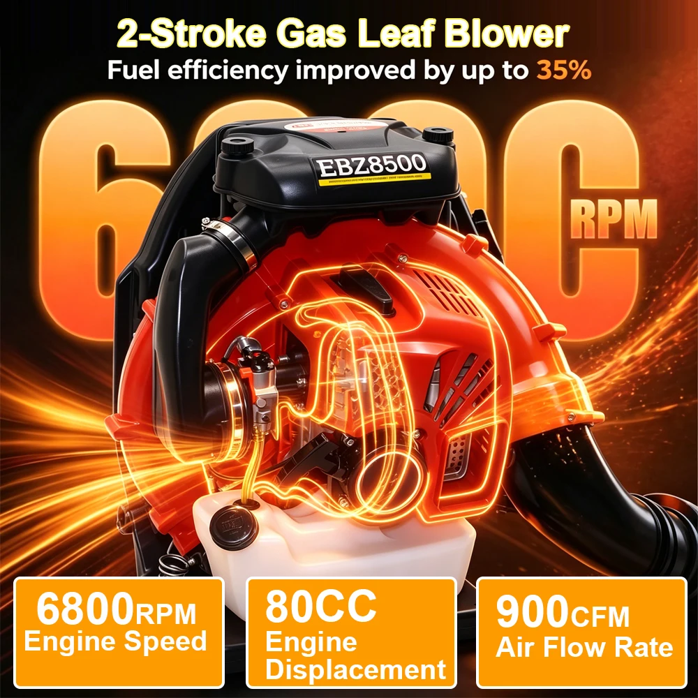 85CC Gas Powered Backpack Leaf - огляд і ціна Heavy Equipment Engine