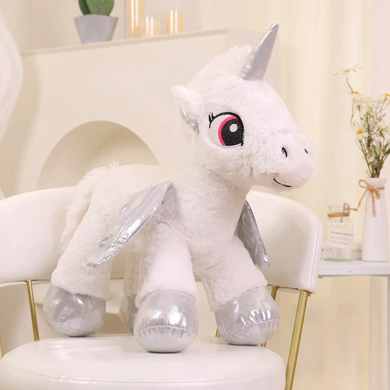 35cm 45cm Cute Unicorn Plush Toys Kawaii Kids Toys Stuffed Animal Fly Horse Baby Doll Children Christmas Birthday Gift