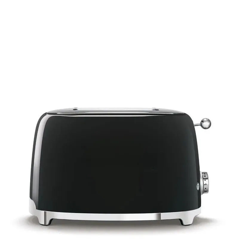 Retro 2 Slice Toaster Stainless Steel Automatic Pop Up Bread Maker with Defrost Reheat Function for Home Kitchen Breakfast