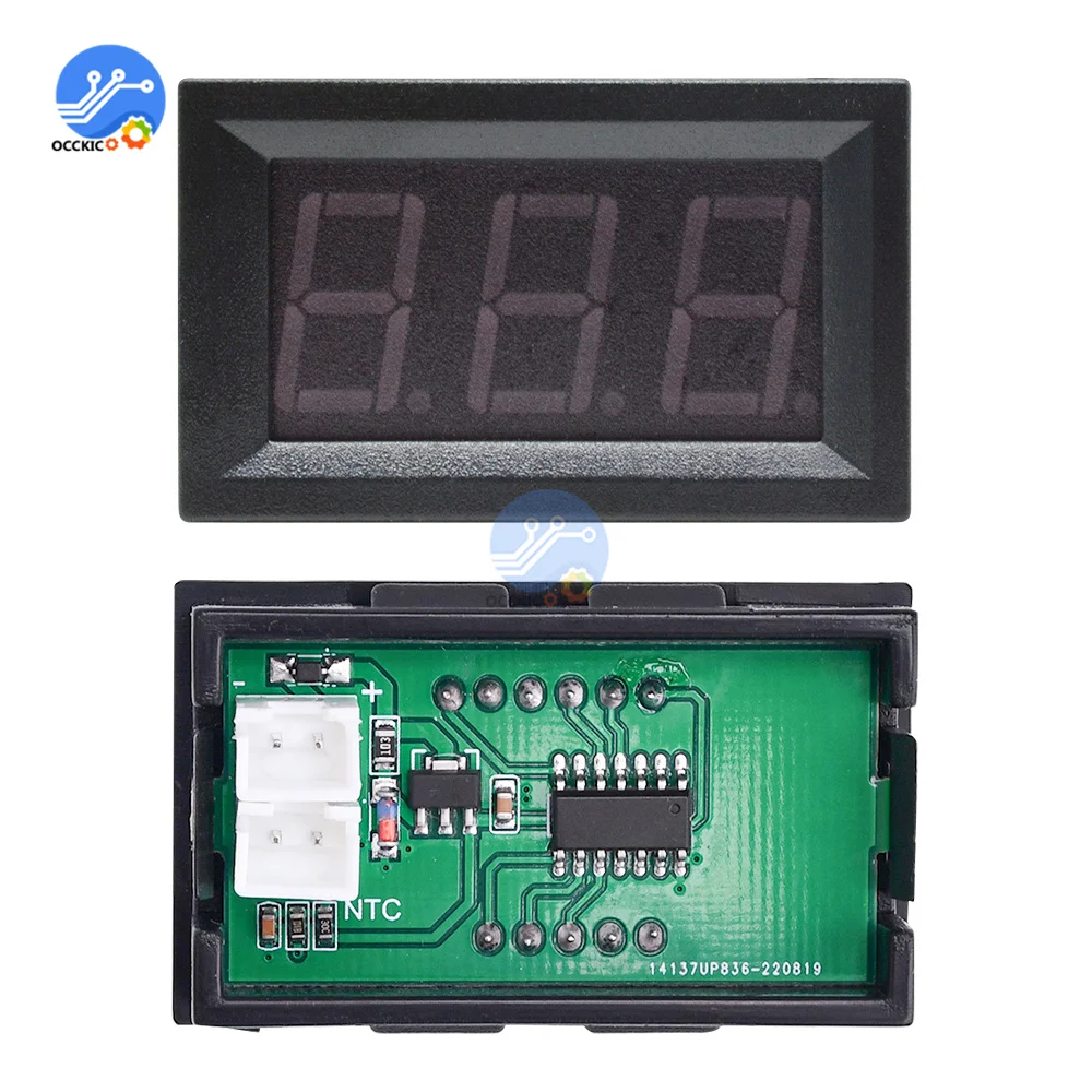 Mini termômetro LED digital para carro, Medidor de painel monitor de temperatura, Faixa de medição 50-120C com sonda de temperatura, DC4 ~ 30V