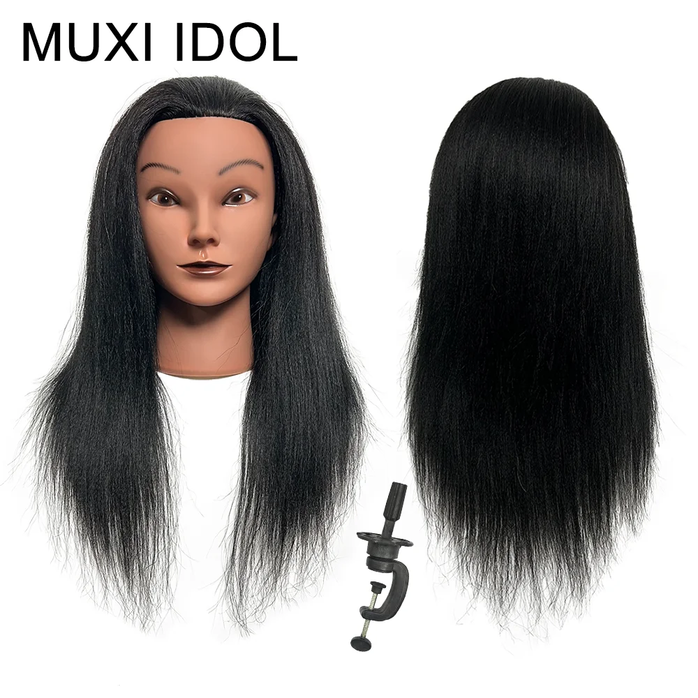 

Mannequin Head for Hair Braiding and Styling Practice | 14" Professional Cosmetology Training Model with Stand | 100% Human Hair