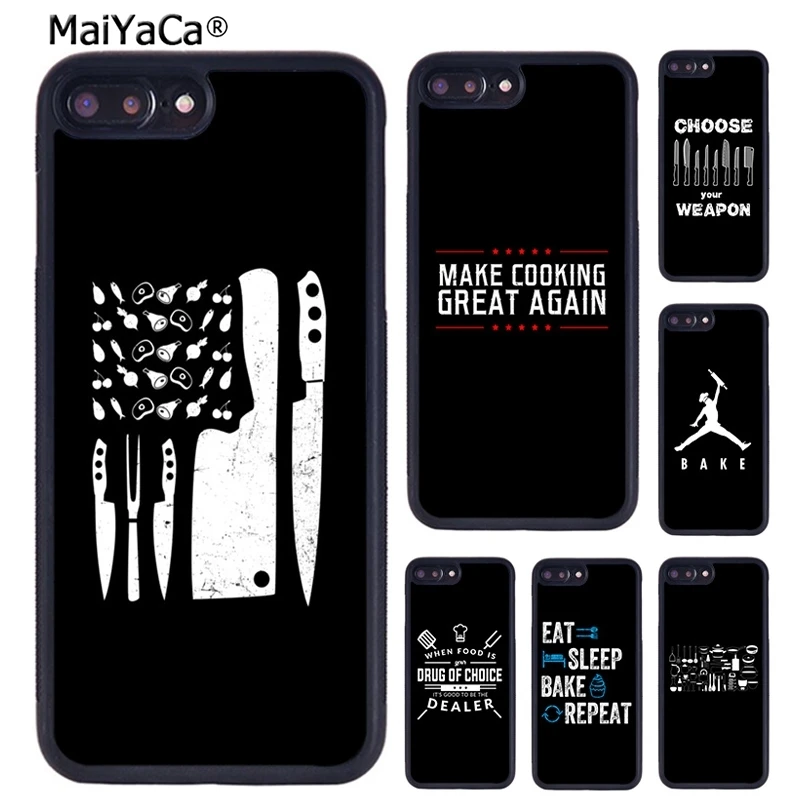 MaiYaCa Love Baking Chef Knife Phone Case For iPhone 16 15 14 plus 11 12 13 Pro XR XS Max coque Cover Shell