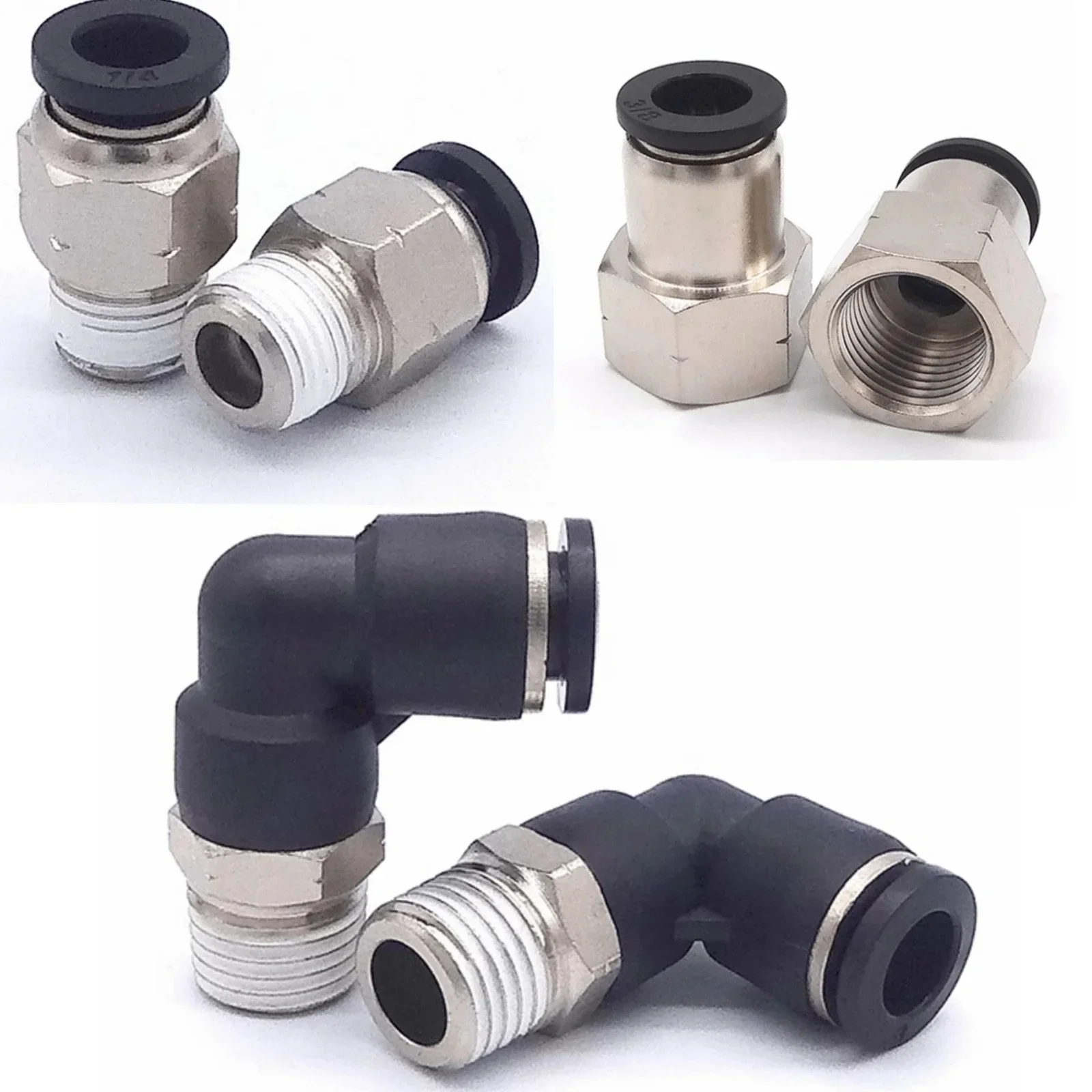 1/8 "1/4" 3/8 "1/2" Npt Mannelijke Vrouwelijke 1/8 "- 5/8" Inch Buis Od Elleboog Pneumatische Duw Om Luchtfitting Snelkoppelingsconnector Aan Te Sluiten