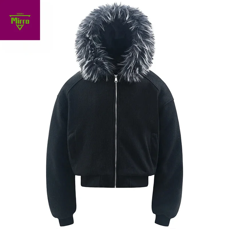 

Мужские зимние куртки с меховым воротником, парки, пальто, утепленные стеганые куртки, уличная одежда, куртки большого размера в стиле Харадзюку в стиле хип-хоп