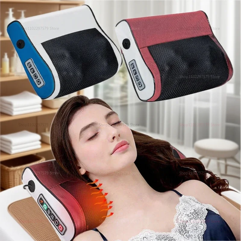 

4 Key Multifunctional Neck Pillow Massager Adjustable Hot Compress Neck Shoulder Kneading Massage Relaxation Tool Home Massager