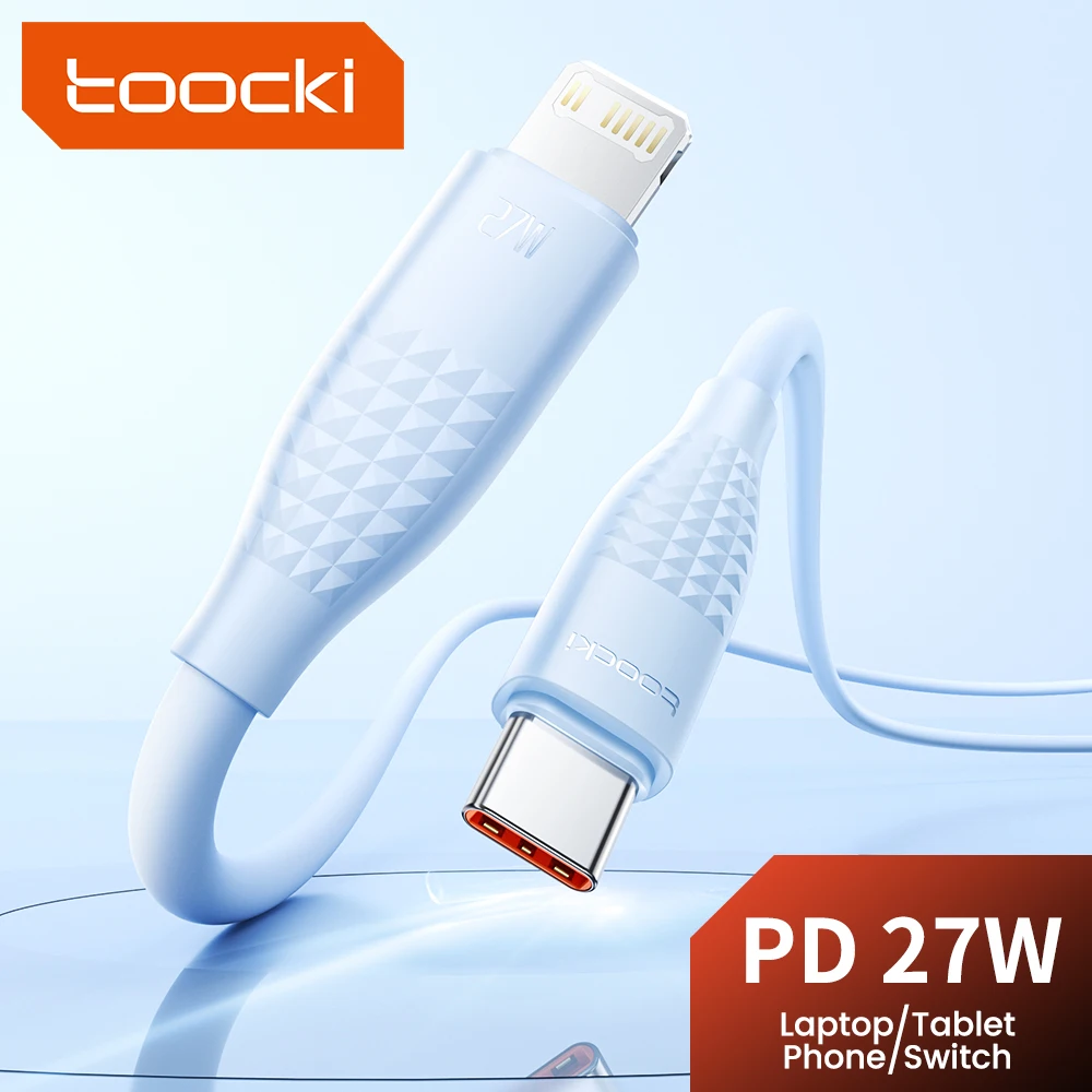 Toocki PD 27W USB C To Lightnin Cable For iPhone 14 13 12 11 Pro XS 8 7 Type C To Lighting Cable Data Wire Fast Charging Cable