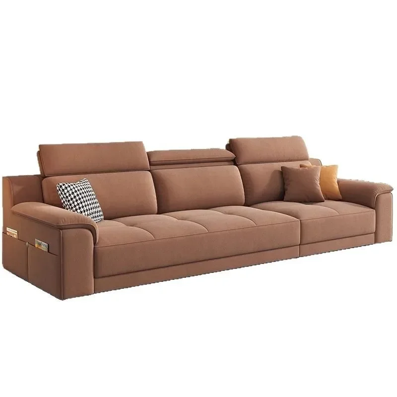 

Flannel sofa concubine combination chenille cotton and linen modern simple household living room size straight row adjustable