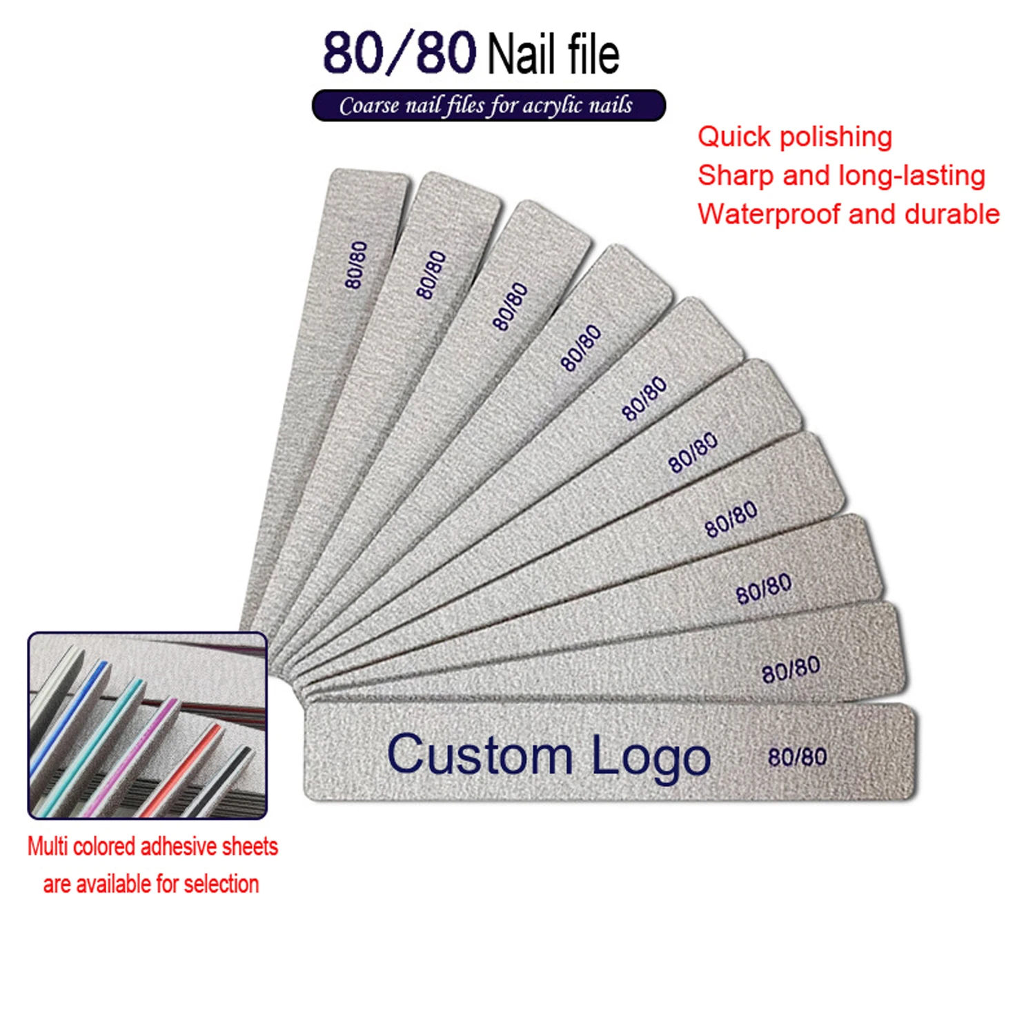 YEJU 100PCS Custom Logo Nail Files Buffers Quality Nail Beauty Tools Personalized Custom Logo Occasional Promotional Links