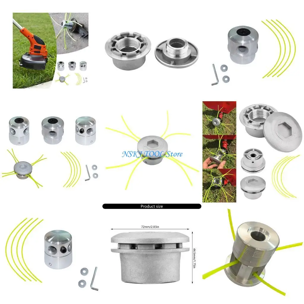 L8RC High Performances Aluminum Grass Cutter Replacement Head With 4Preloaded Strings For Gardening Tool Accessories