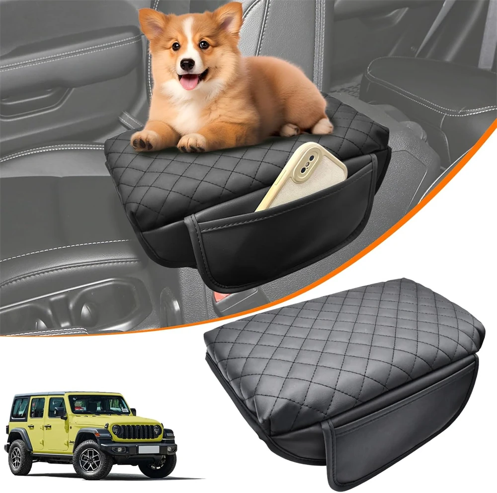 

Car Armrest Box Cover Pad For Jeep Wrangler JL/JLU 2018-2024 Gladiator JT 2020-2024 Center Console Protector Mat Accessories