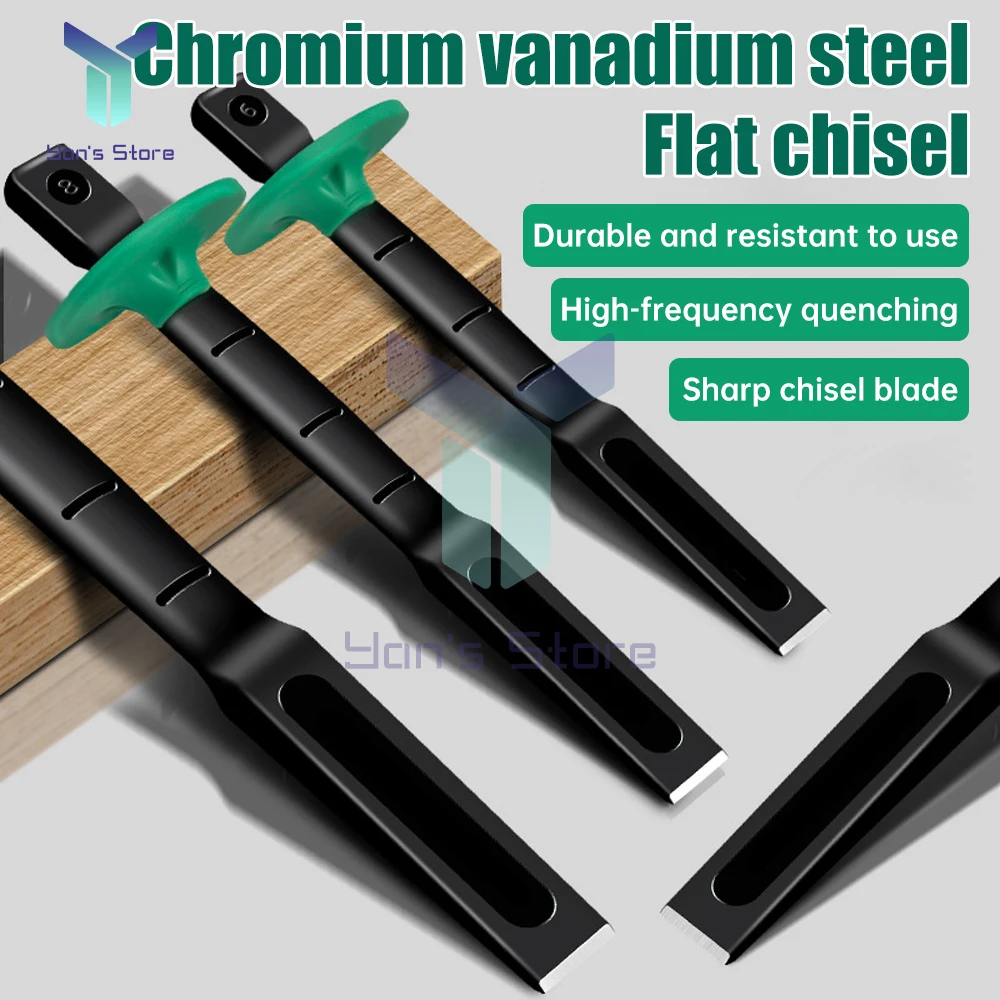 1Pc Chisel Concrete Tool Chisel Head Cement Stone Splitter Chrome Vanadium Steel Masonry Chisel Flat Shovel Wood Processing