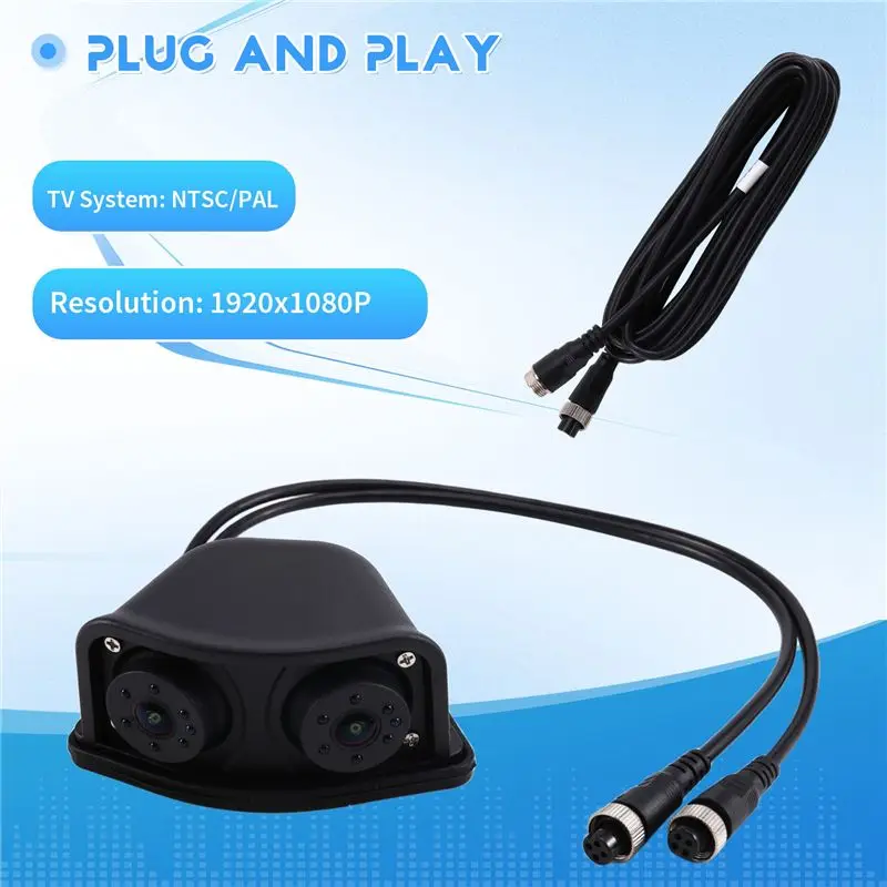 AHD 1920X1080p Waterproof Left Right Side Mirror Area Double Camera IR Night Vision Camera For Truck Bus RV Car-A74F