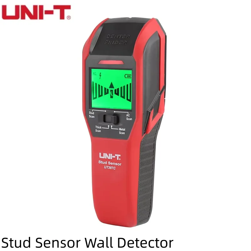 

UNI-T UT387C Wall Scanner Stud Finder Metal Detector AC Live Wire Detector Wood Pipe Sensor LCD Display Electrician Tool