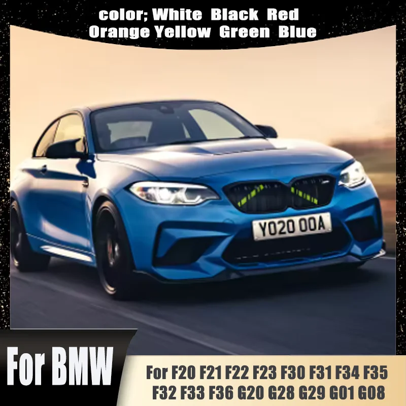 Front Kidney Grille Cover Frame Trim Strips For BMW F20 F21 F22 F23 F30 F31 F32 F33 F44 F45 1 2 3 4 Series M Sport Style Sticker