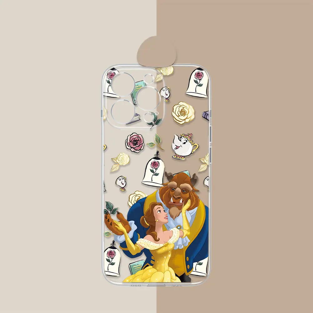 حافظة الجمال والوحش لهاتف سامسونج جالاكسي S25Ultra S24 S23 S22 S21 S25 Ultra S20 S10 Plus Fe 5G Coque غطاء هاتف شفاف #4