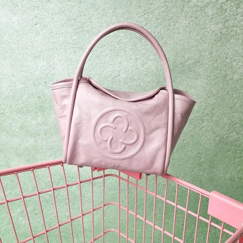 

Summer new angel bag pleated shoulder crossbody bag, women's hand-held vegetable basket bag