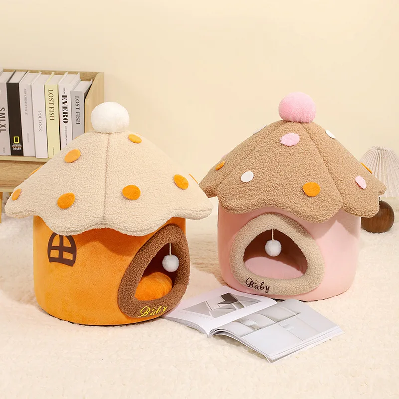Cloth Cute House Cat Nest Four Seasons Universal Cat House Cat Shelter Winter Closed Warm Cat House Pet Bed Pet House