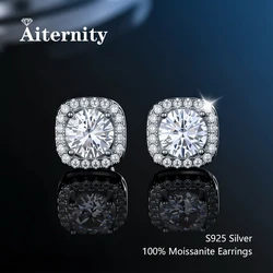 D VVS1 Pass Diamond Tester Pen Moissanite Stud Earrings For Women 100% Real 925 Sterling Silver With 2 Certificates Moissanita