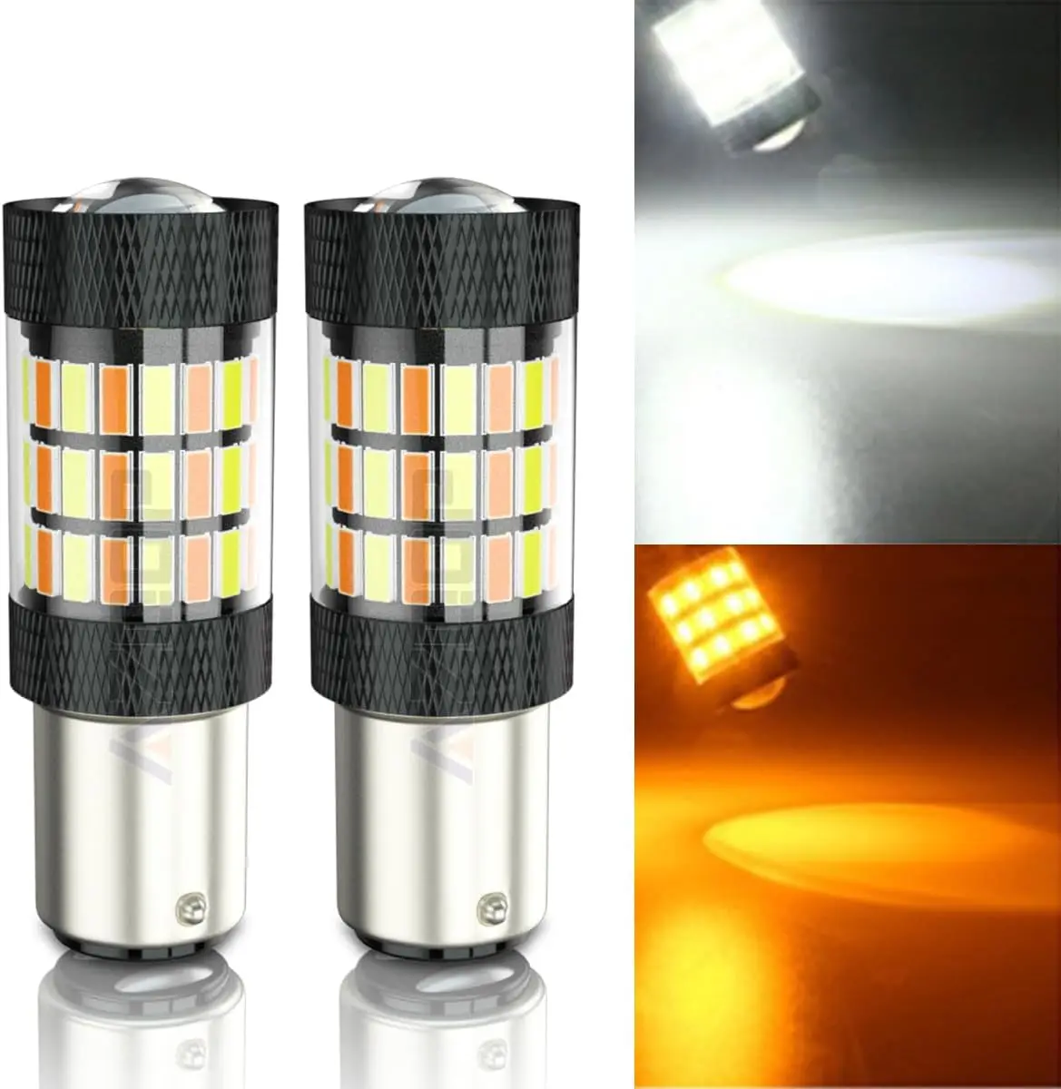 

1157 Switchback LED Turn Signal Bulbs Front for Acura TL RDX TSX CSX, 2057 2357 7528 BAY15D Lamp, 2009 2010 2011, 6000K White/30