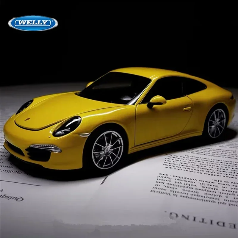 

WELLY 1:24 Porsche 911 Carrera S 991 Coupe Alloy Sports Car Model Diecast Metal Toy Vehicles Car Model Simulation Childrens Gift