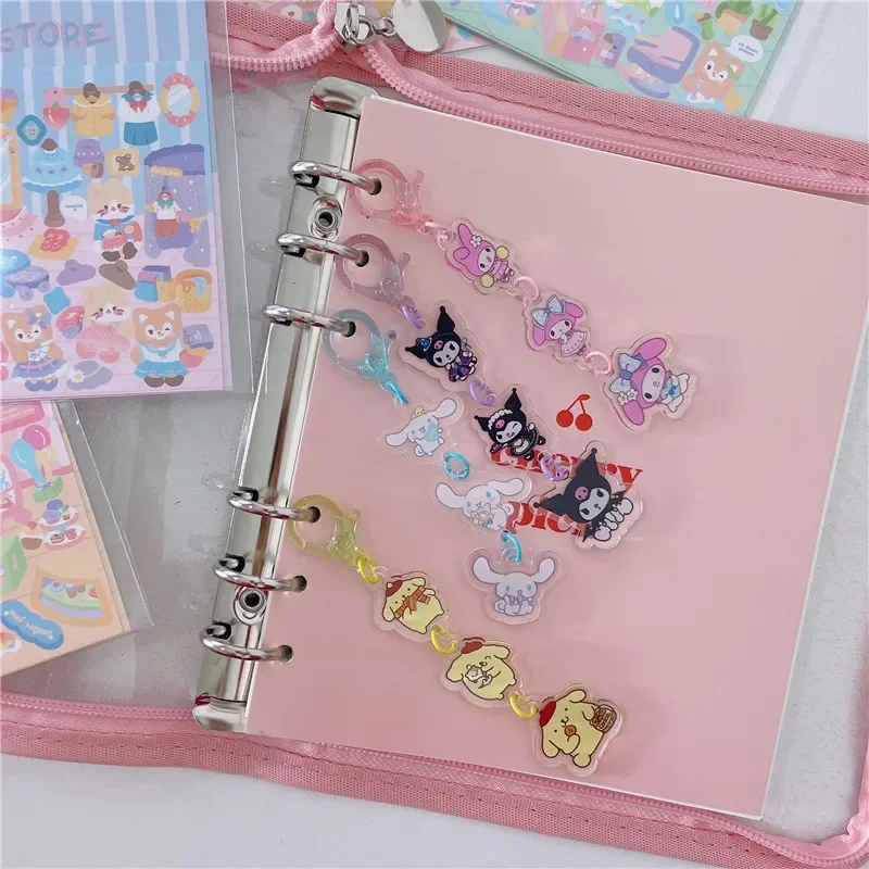 Porte-clés en acrylique Kuromis Pom Purins pour filles, dessin animé Kawaii, Cinnamonrolls, pendentif sac à dos mélodile, décoration mignonne, cadeaux