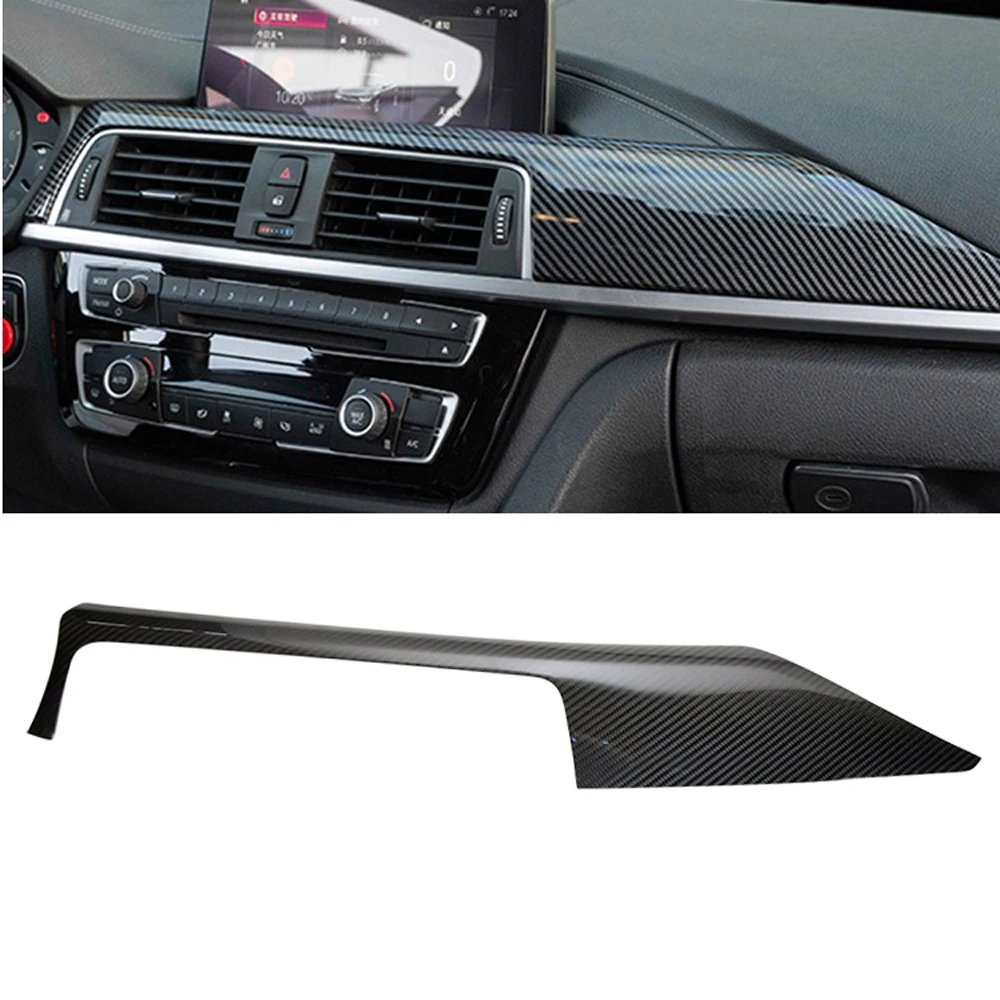 Real Carbon Fiber Central Dashboard Strip Trim Dash Cover For BMW 3 4 Series F30 F31 F32 F34 2013-2019