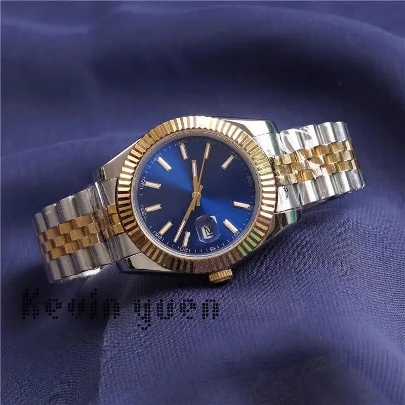 럭셔리 신형 남성 시계 자동 기계식 시계 스테인리스 스틸 데이트저스트 스타일 로즈 골드 블루 블랙