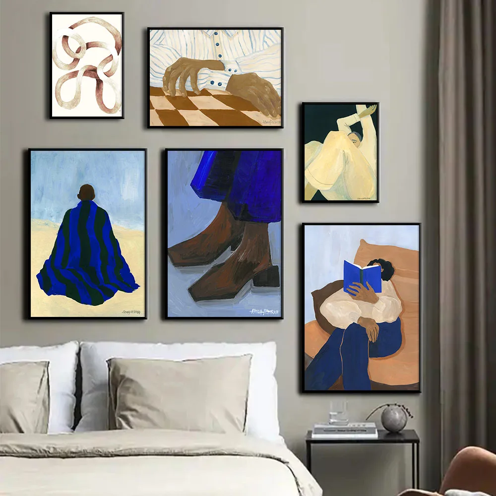 

Abstract Woman Painting Modern Minimalist Nordic Wall Art Canvas Print Poster Hanna Line Picture Living Room Home Decor Cuadros