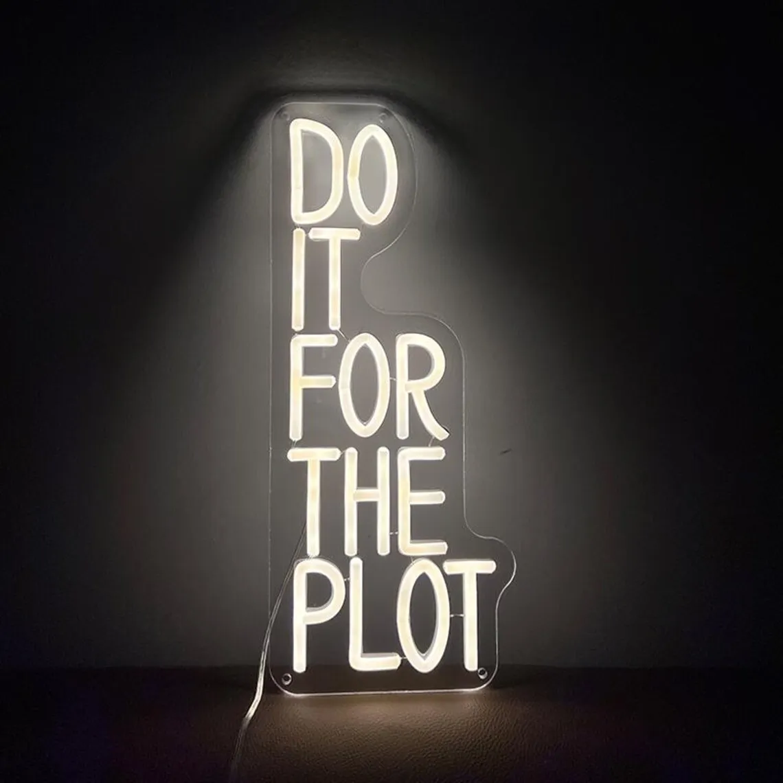 Do It For The Plot Neon Sign,Motivational Quotes LED Neon Light Inspirational Retro Trendy Girly Dorm Decor,Y2K Home Wall Decor