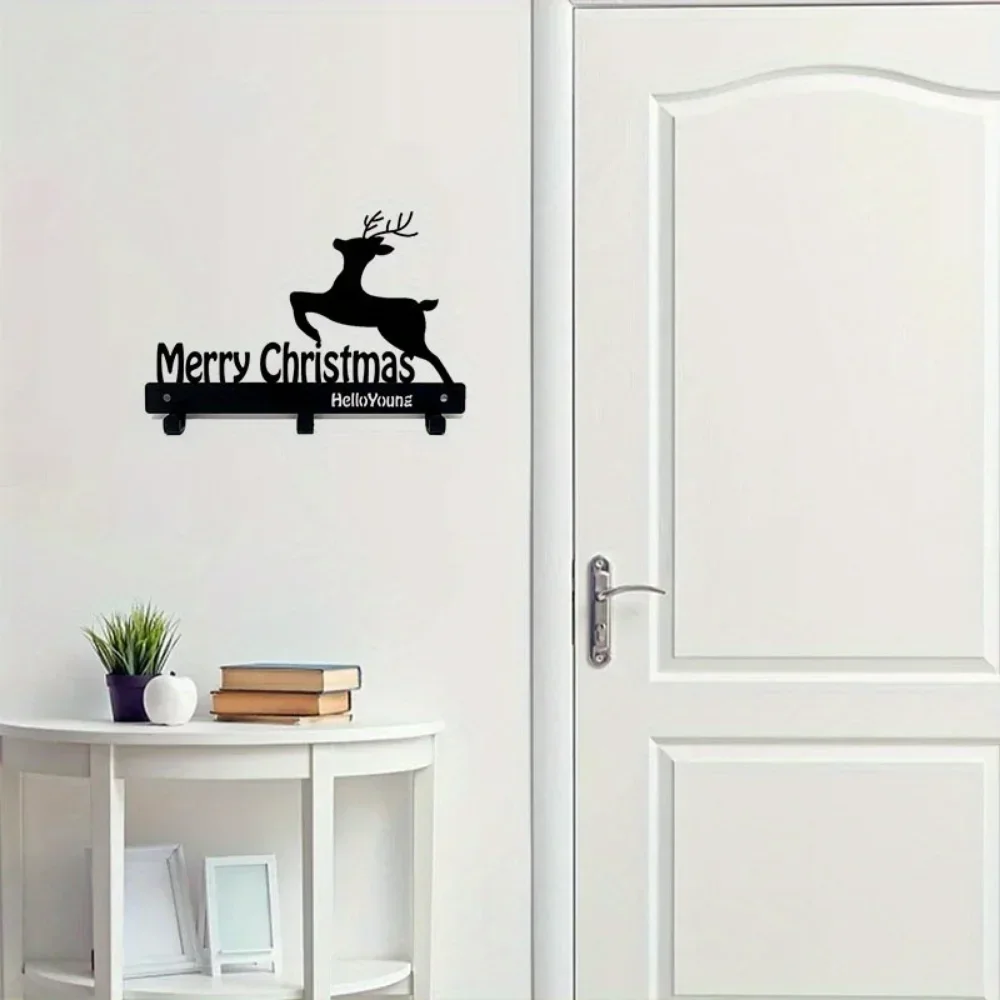 1pc This charming wall-mounted key hook featuring a Christmas elk design serves as not merely a practical key storage solution