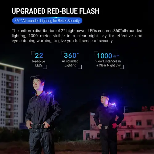 Imagen 2 del producto Luz estroboscópica roja y azul con Clip, luces intermitentes de advertencia de tráfico, casco de hombro, antorcha de señal, carga tipo C, detección de gravedad