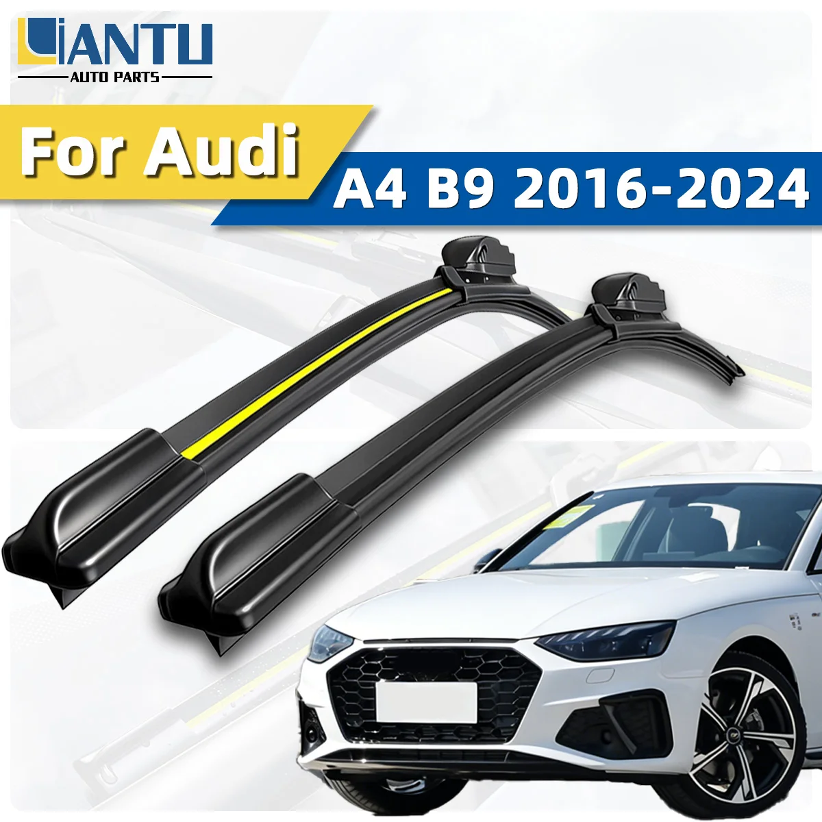 

2 шт. дворники для Audi A4 B9 2016-2024, высококачественные резиновые щетки для стеклоочистителей, автозапчасти