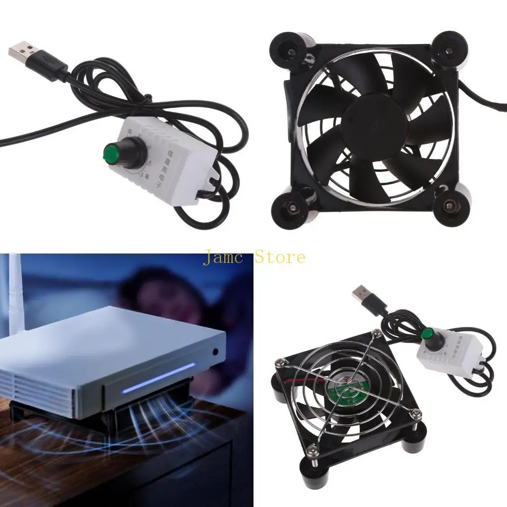 LX0B High-Airflow Router Cooling Fan for Computer Cooler Box Wireless DC5V USB Power 80mm 8cm 12cm 24cm Cooling Fan