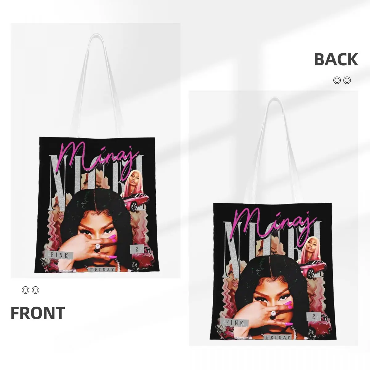 Nicki Minaj sacolas de lona para compras, Pink Friday 2 Tour, City World Tour, bolsa de compras para homens e mulheres, 2024