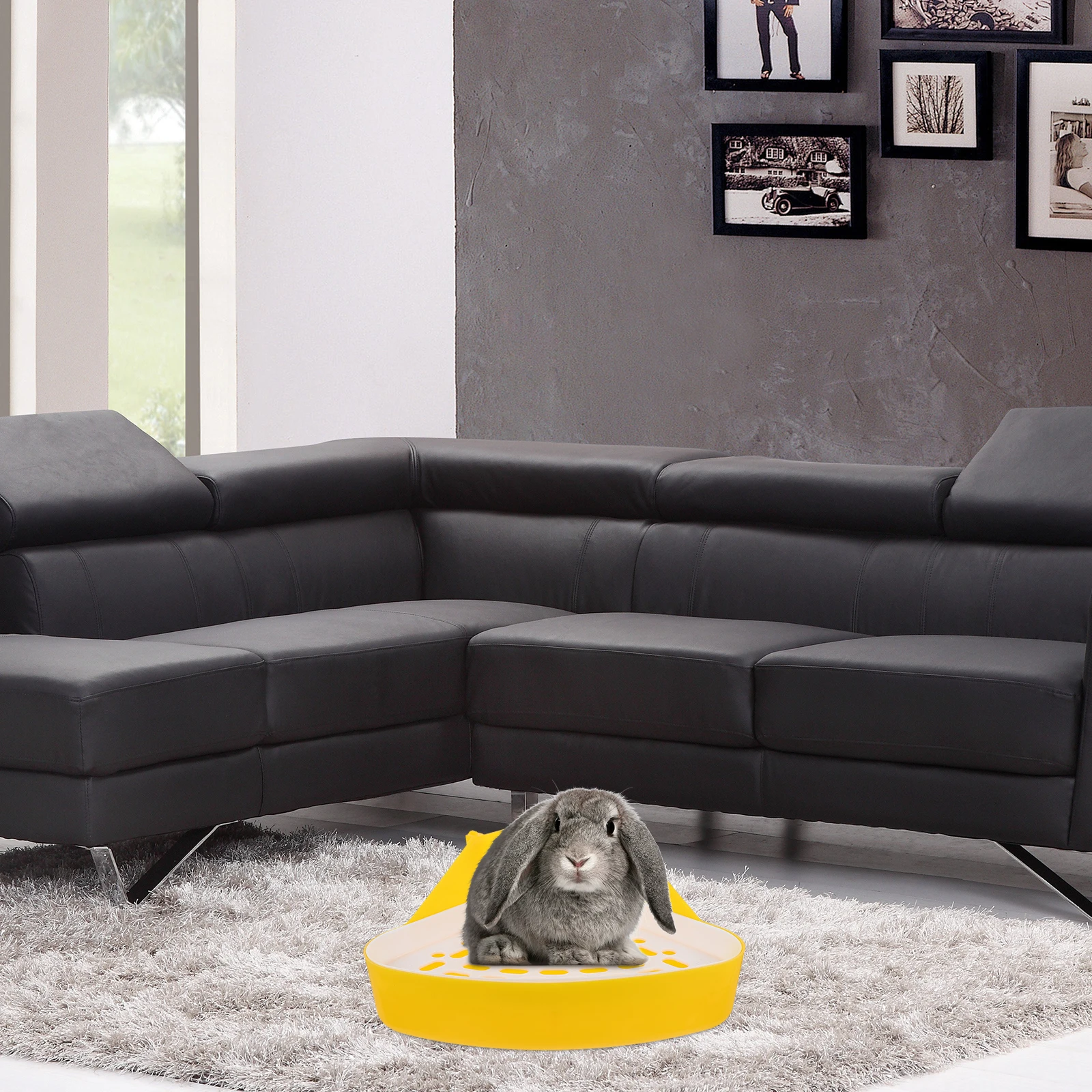 

Pet Toilet Basin Small Training Litter Tray Bunny Bedpan Rabbit Potty Triangular Pee House Garden Practical Durable Lightweight