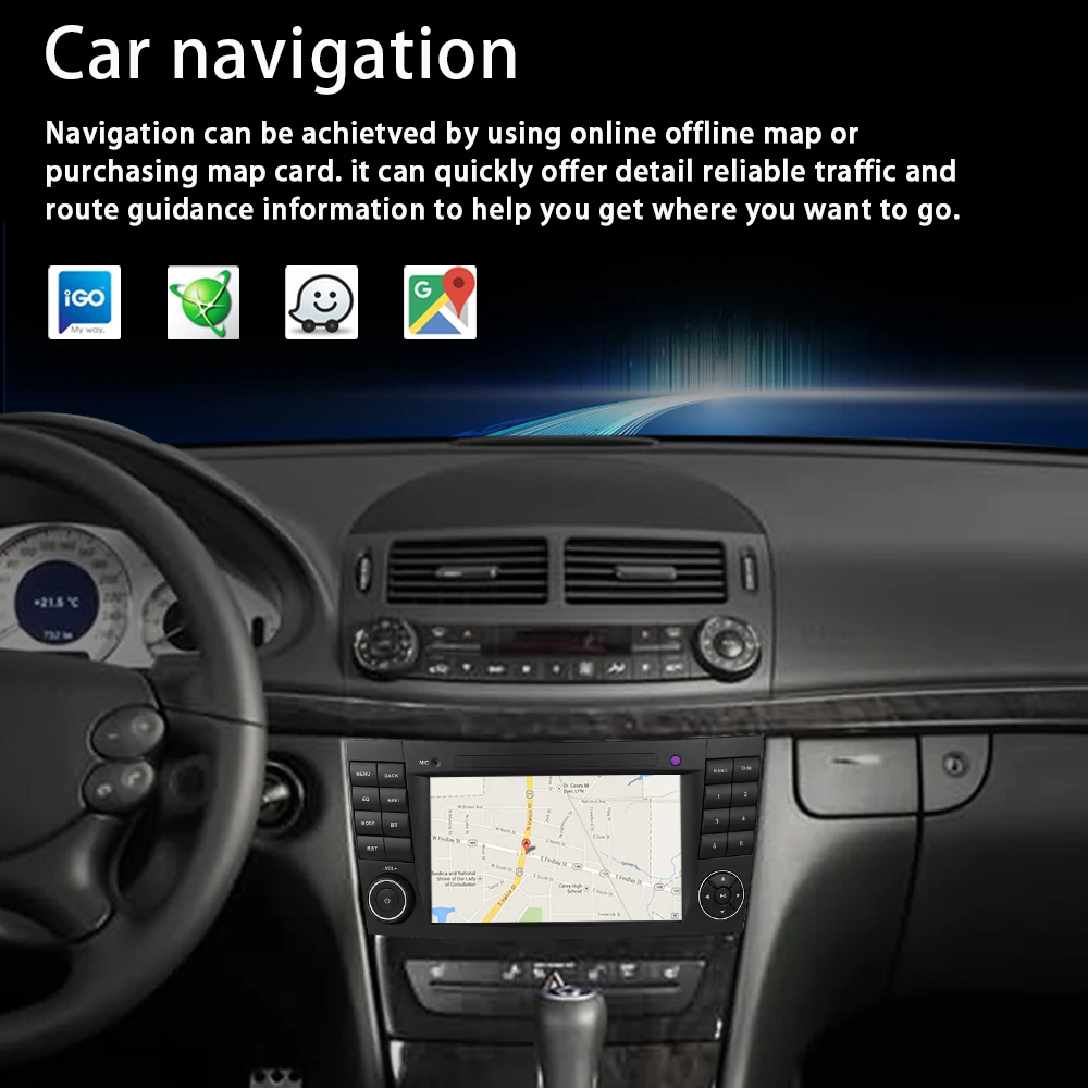 LELV 7inch Touch Screen MP3 Car Multimedia For Benz E-Class W211 2002-2008 Android Radio carplay