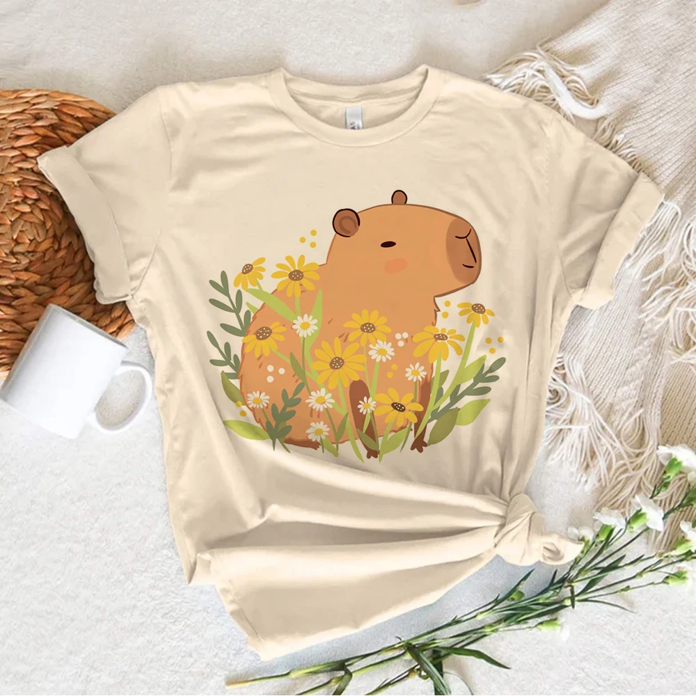 Capibara t-shirts women comic tshirt girl graphic harajuku 2000s clothes