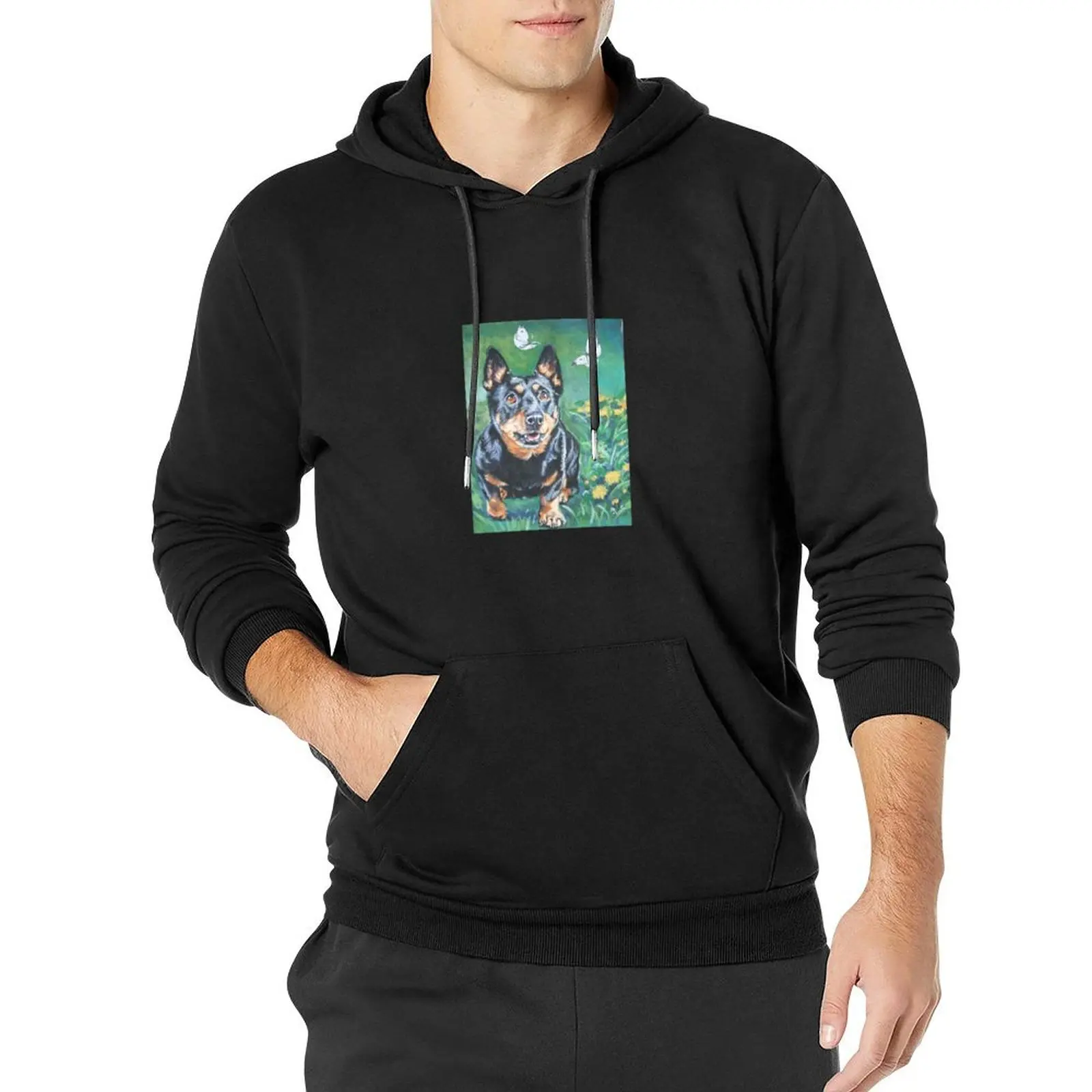 Lancashire Heeler Fine Art Painting Pullover Hoodie streetwear men anime clothing blouse hoodie streetwear