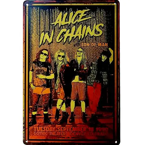 Alice In Chains Metal Sign Poster Vintage Grunge Rock & Roll Tin