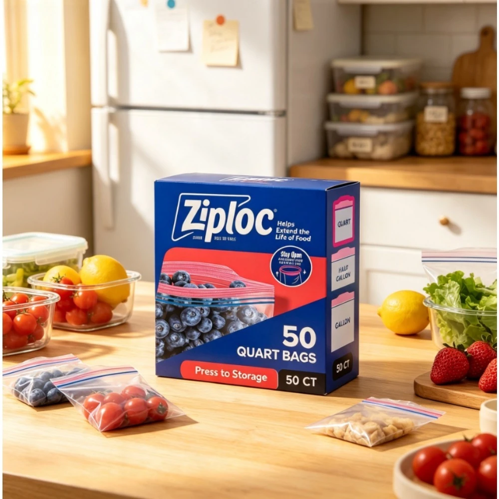 Food Storage Brands - Ziploc-merk voedselbewaarzakjes, schoolspullen, met Grip 'N