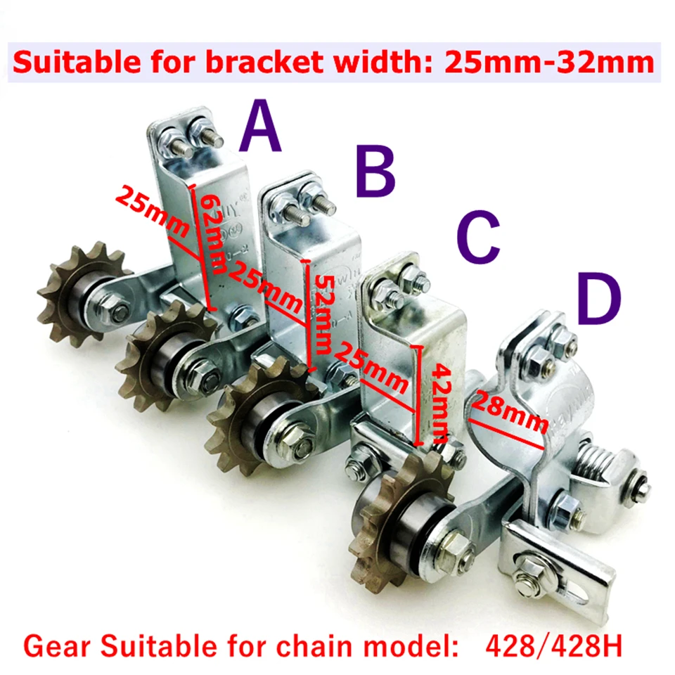 Universal Gear / Plastic wheel Motorcycle Chain Tensioner Bolt On Roller Chain Adjuster Automatic Motocross Refit Racing