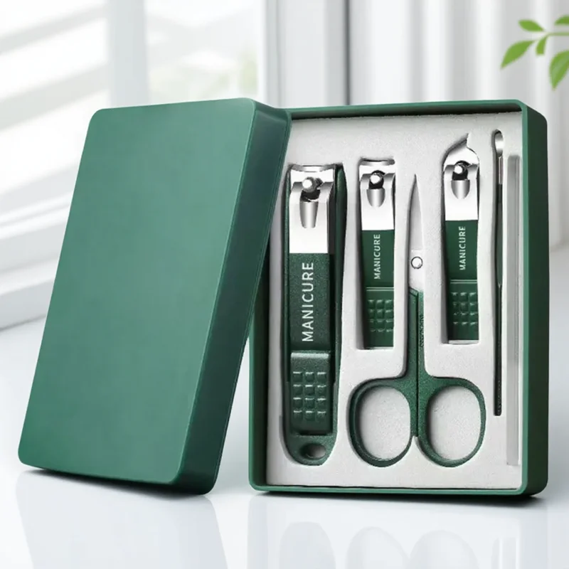 

Splash-Proof Nail Clipper Set with Portable Case - Stainless Steel Blades for Men Women Manicure Travel Home Tools