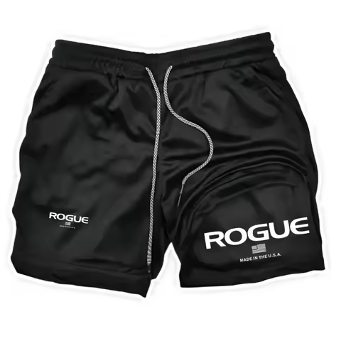 Rogue Gyms Fitness Shorts Men Summer Sportswear 2 in 1 Double-deck Compression Shorts Male Sports Tracksuits Track Joggers Short