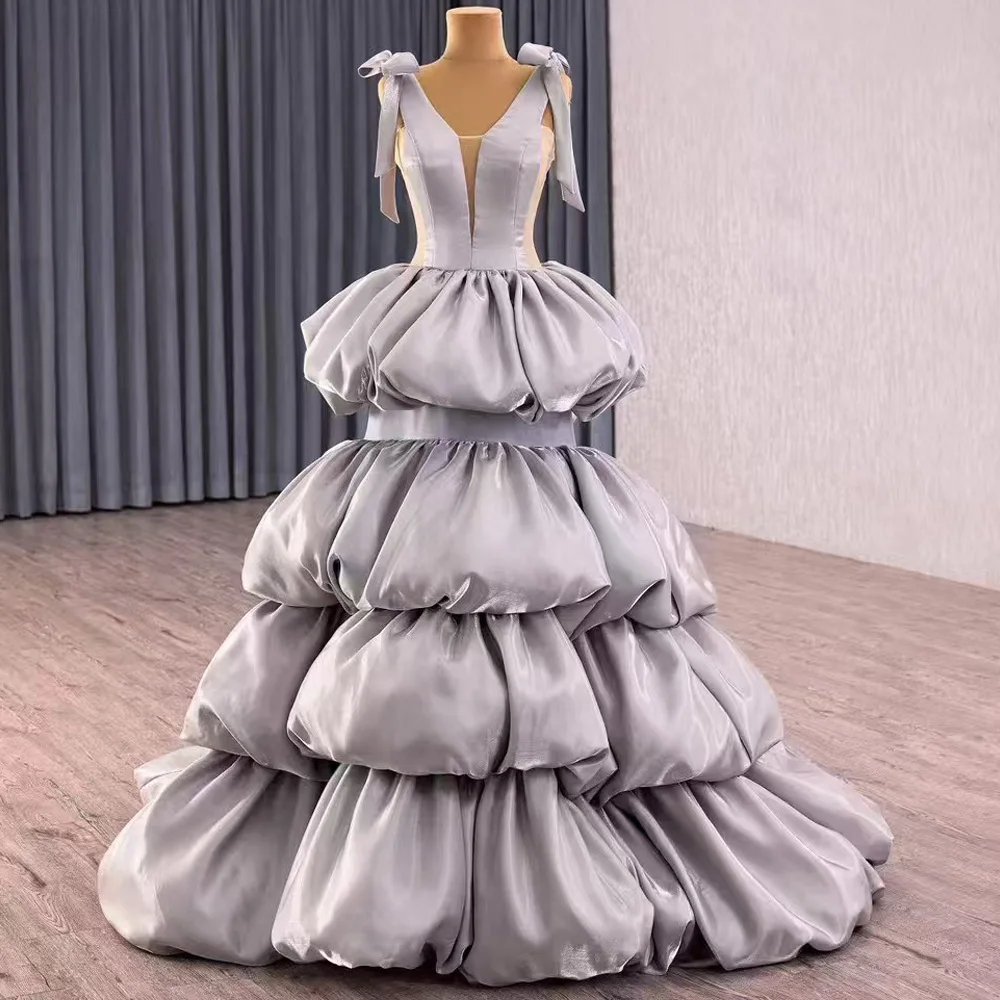 

Sexy V-Neck Sleeveless Evening Dress Lace-Up Back Sheath Style Customizable Luxury Abendkleider 2026