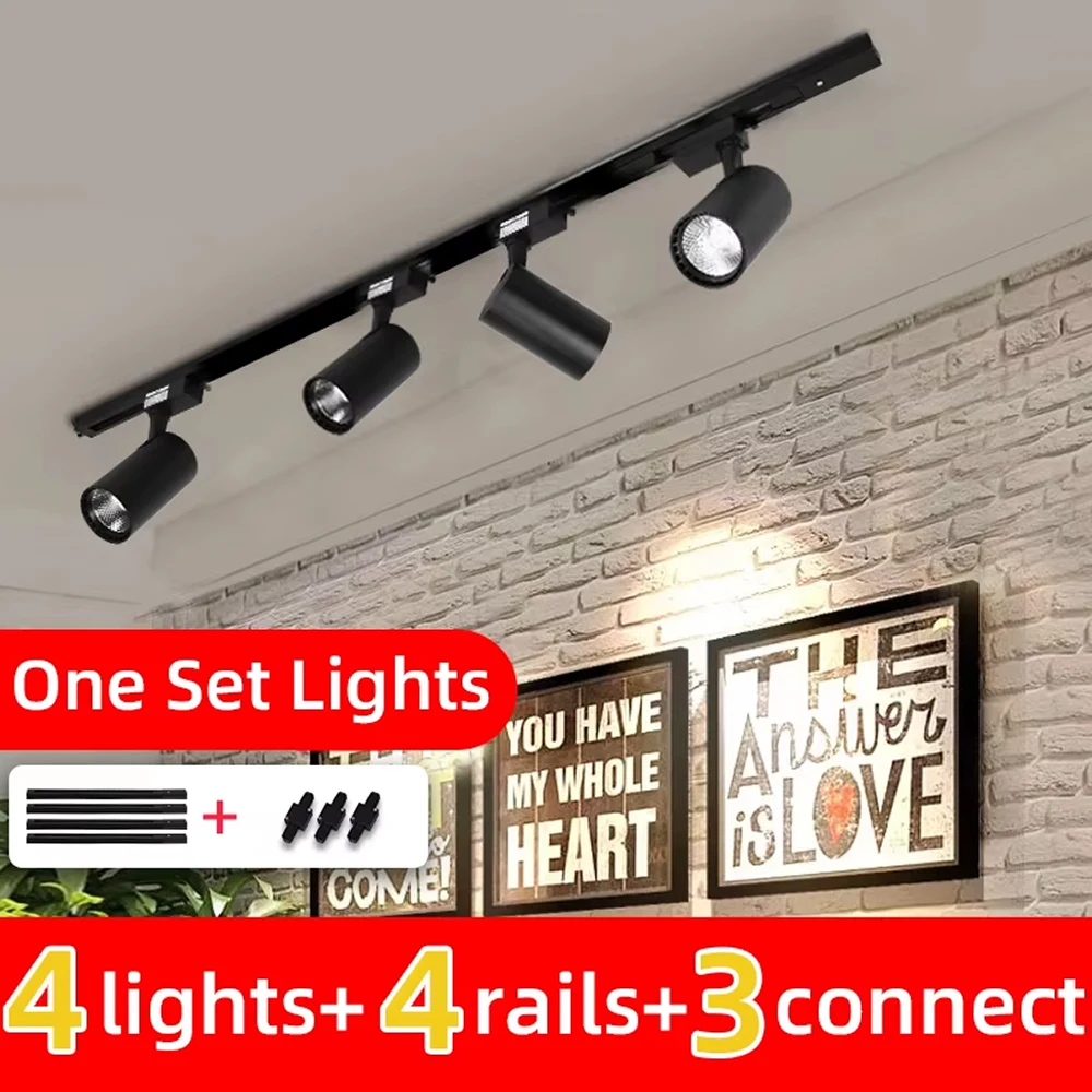 Led Track Light Spot 220V COB Ceiling Track Lamp Rail Lighting System Set Rails Spot For Clothing Shop Living Room Store Home