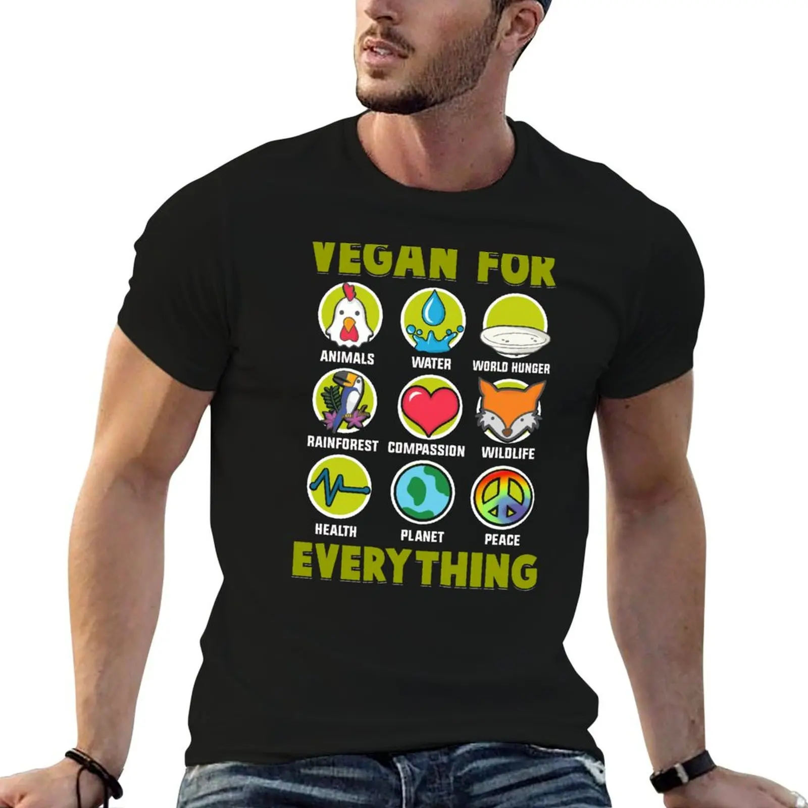 

Vegan Gift Idea. Vegan For Animals, Water, World Hunger. T-Shirt t shirt man plain t shirts for man graphic vintage T-Shirt
